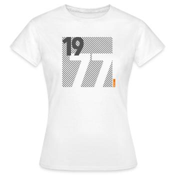 Fabriqué en 1977 Rétro moderniste Design Cadeau d’anniversaire - T-shirt Femme - blanc - Devant - AI Model Female 172 dark (172cm)