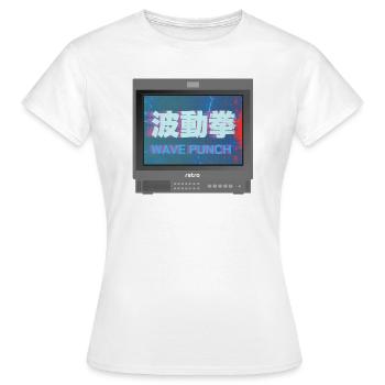 Retrogaming - Wave Punch - Frauen T-Shirt - Weiß - Vorne - AI Model Female 172 dark (172cm)