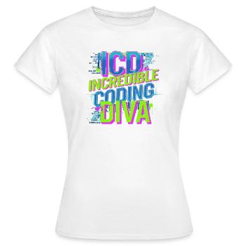 Les esprits créatifs dans le code médical - T-shirt Femme - blanc - Devant - AI Model Female 172 dark (172cm)