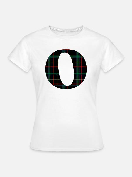 Monogramm o schottischer Tartan - Frauen T-Shirt - Weiß