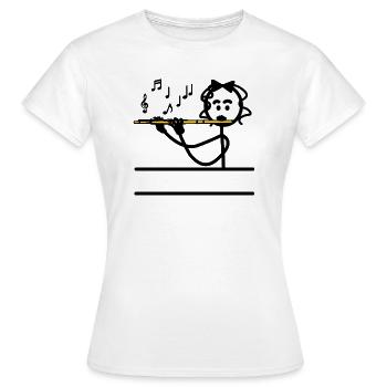 Flûte de flûte joueur bannière fille couleur - T-shirt Femme - blanc - Devant - AI Model Female 172 dark (172cm)