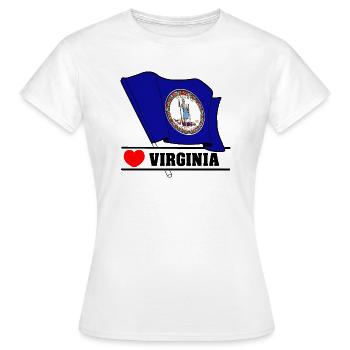 Flagge Virginia Herz VIRGINIA - Frauen T-Shirt - Weiß - Vorne - AI Model Female 172 dark (172cm)