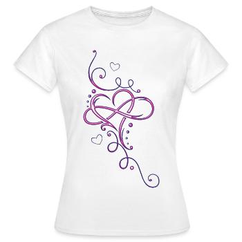 Herz Tribal mit Unendlichkeitsschleife, infinity - Frauen T-Shirt - Weiß - Vorne - AI Model Female 172 dark (172cm)