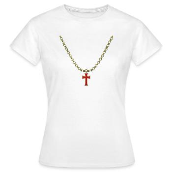 Kreuz Kette - Frauen T-Shirt - Weiß - Vorne - AI Model Female 172 dark (172cm)