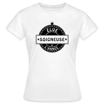 elue soigneuse - T-shirt Femme - blanc - Devant - AI Model Female 172 dark (172cm)