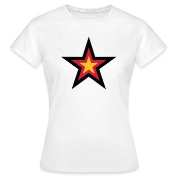 étoiles 3 couleurs Allemagne nation noir rouge or - T-shirt Femme - blanc - Devant - AI Model Female 172 dark (172cm)