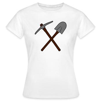 duo cross 2 pelle pelle à creuser pioches piocher - T-shirt Femme - blanc - Devant - AI Model Female 172 dark (172cm)