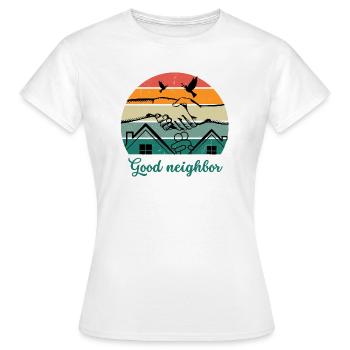 Good neighbor BW - Women's T-Shirt - white - Front - AI Model Female 172 dark (172cm)