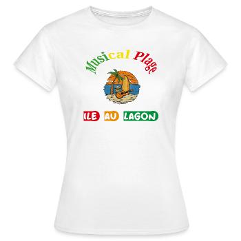 musical beach island to the lagoon - Women's T-Shirt - white - Front - AI Model Female 172 dark (172cm)