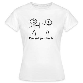 Ich habe deinen Rücken - Frauen T-Shirt - Weiß - Vorne - AI Model Female 172 dark (172cm)