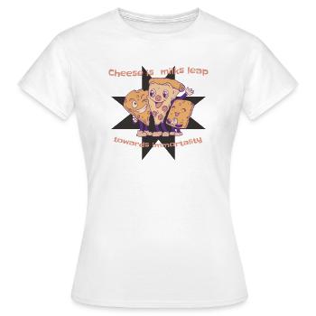 Cheese Is Milks Leap Towards Immortality Pizza - Women's T-Shirt - white - Front - AI Model Female 172 dark (172cm)