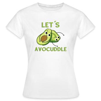 Avocado cuddling - Women's T-Shirt - white - Front - AI Model Female 172 dark (172cm)