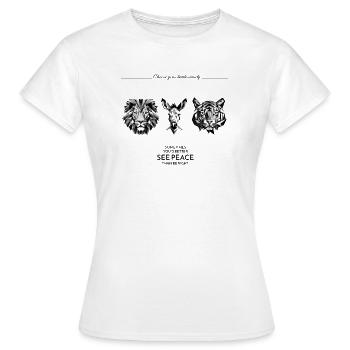 See Peace - Women's T-Shirt - white - Front - AI Model Female 172 dark (172cm)