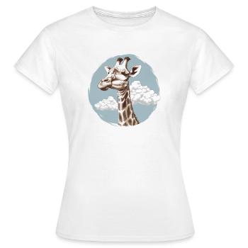 Giraffe im Himmel - Frauen T-Shirt - Weiß - Vorne - AI Model Female 172 dark (172cm)
