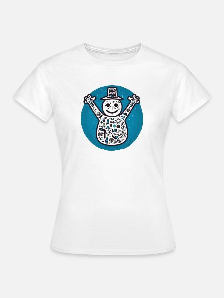 Schneemann - Frauen T-Shirt - Weiß