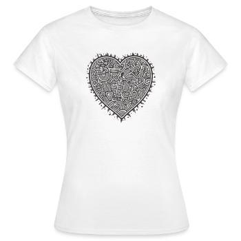 Herz Liebe - Frauen T-Shirt - Weiß - Vorne - AI Model Female 172 dark (172cm)