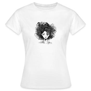 Frau wilde Frisur - Frauen T-Shirt - Weiß - Vorne - AI Model Female 172 dark (172cm)
