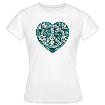 Friede - Frauen T-Shirt - Weiß - Vorne - AI Model Female 172 dark (172cm)