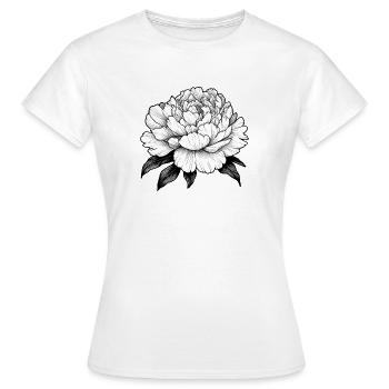 peony flower - Women's T-Shirt - white - Front - AI Model Female 172 dark (172cm)