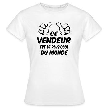 MEILLEUR VENDEUR - T-shirt Femme - blanc - Devant - AI Model Female 172 dark (172cm)