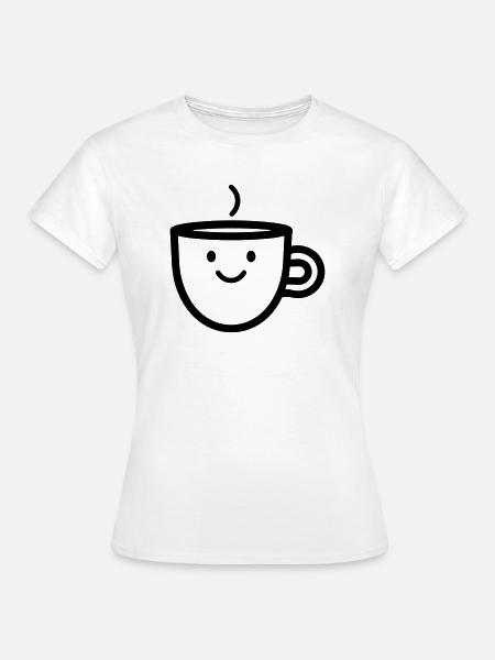 Kaffeebecher - Frauen T-Shirt - Weiß