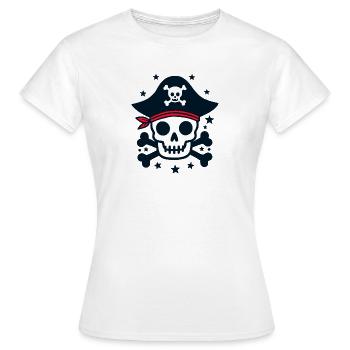 Pirate Skull and Crossbones - Women's T-Shirt - white - Front - AI Model Female 172 dark (172cm)
