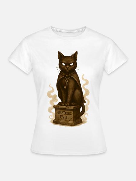 Dunkle Katzenzaubermaske - Frauen T-Shirt - Weiß