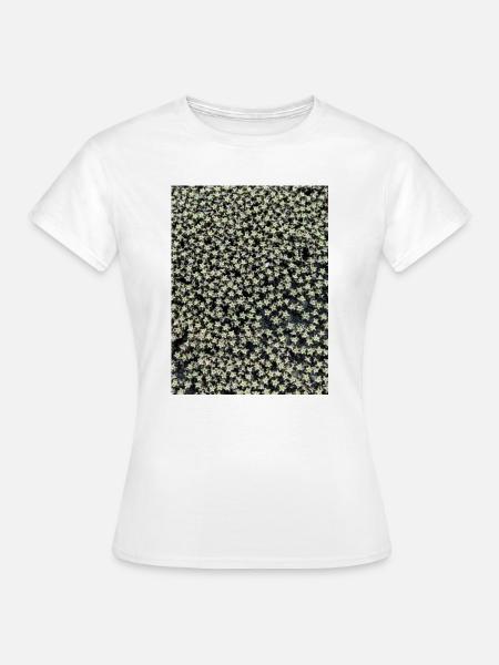 Sternchenmuster im Grünschimmer - Frauen T-Shirt - Weiß