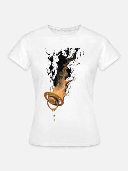 Brennender Schnuller - Frauen T-Shirt - Weiß