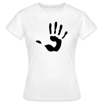 Hand Handfläche Handabdruck - Frauen T-Shirt - Weiß - Vorne - AI Model Female 172 dark (172cm)