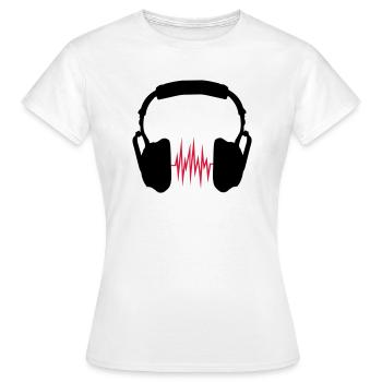 headphones - Women's T-Shirt - white - Front - AI Model Female 172 dark (172cm)