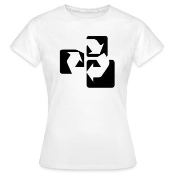 Recyle Symbol / symbole Recyclage - T-shirt Femme - blanc - Devant - AI Model Female 172 dark (172cm)