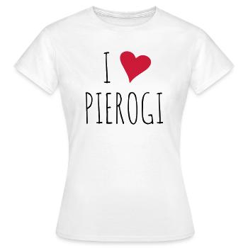 J'aime pierogi | Spécialités alimentaires polonaises - T-shirt Femme - blanc - Devant - AI Model Female 172 dark (172cm)