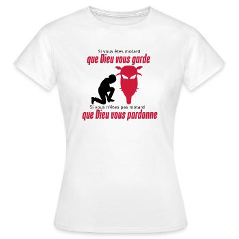 Que Dieu vous pardonne - T-shirt Femme - blanc - Devant - AI Model Female 172 dark (172cm)