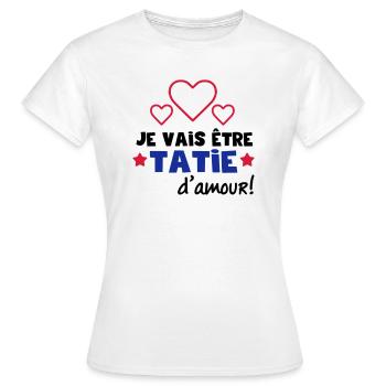 tatie d'amour - T-shirt Femme - blanc - Devant - AI Model Female 172 dark (172cm)
