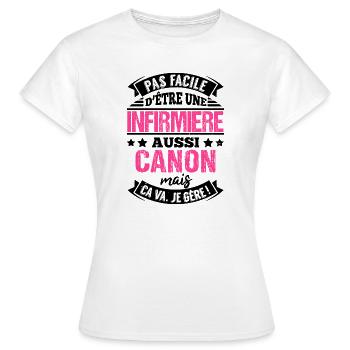 Métier Infirmière cadeau drôle original hôpital - T-shirt Femme - blanc - Devant - AI Model Female 172 dark (172cm)
