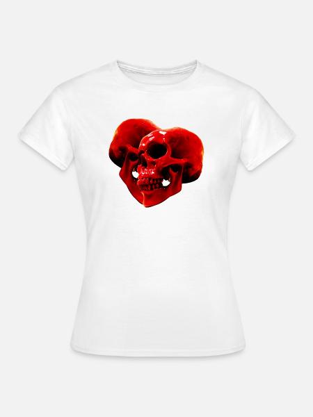 Skull heart 1 - Frauen T-Shirt - Weiß