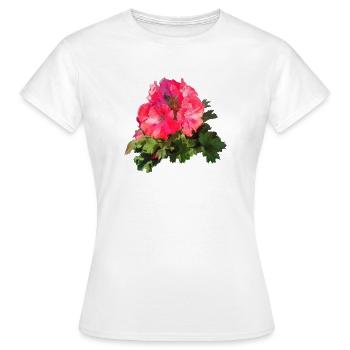 Rose rouge GERANIE - T-shirt Femme - blanc - Devant - AI Model Female 172 dark (172cm)