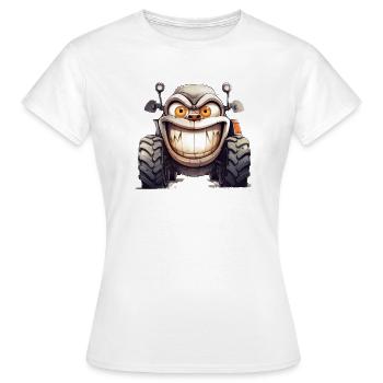 Traktor zeigt seinen Zorn - Frauen T-Shirt - Weiß - Vorne - AI Model Female 172 dark (172cm)