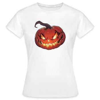 Eerie Glowing Jack-o'-Lantern. - Women's T-Shirt - white - Front - AI Model Female 172 dark (172cm)