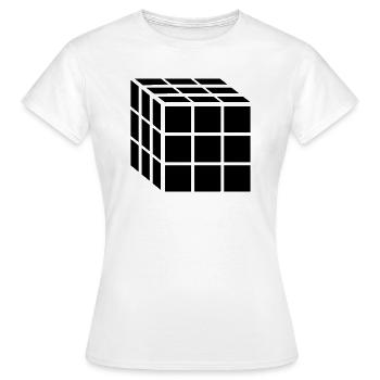 3x3 Block Würfel - Frauen T-Shirt - Weiß - Vorne - AI Model Female 172 dark (172cm)