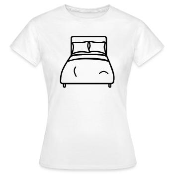 Bett - Frauen T-Shirt - Weiß - Vorne - AI Model Female 172 dark (172cm)