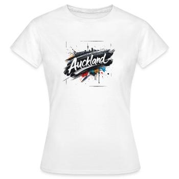 Auckland - Nouvelle-Zélande - Neuseeland - Kiwi - Aotea - T-shirt Femme - blanc - Devant - AI Model Female 172 dark (172cm)