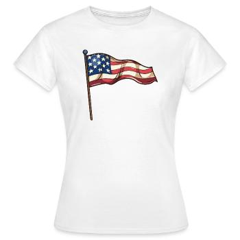 amerika fahne - Frauen T-Shirt - Weiß - Vorne - AI Model Female 172 dark (172cm)