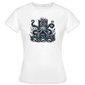 Roi Kraken sur le trône - T-shirt Femme - blanc - Devant - AI Model Female 172 dark (172cm)