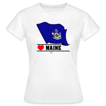 Drapeau du Maine au cœur du MAINE - T-shirt Femme - blanc - Devant - AI Model Female 172 dark (172cm)