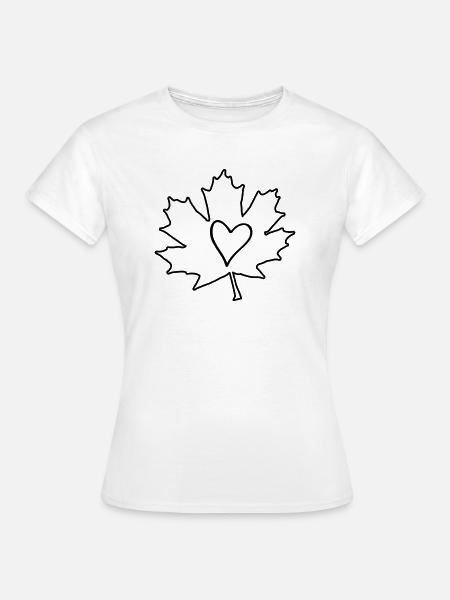 blatt herz design - Frauen T-Shirt - Weiß