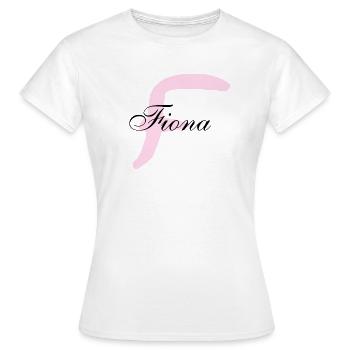 Nom prénom Fiona - T-shirt Femme - blanc - Devant - AI Model Female 172 dark (172cm)