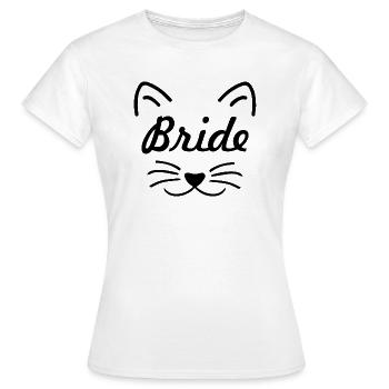 Bride Katze Ehe Geschenk Bräutigam Hochzeit - Frauen T-Shirt - Weiß - Vorne - AI Model Female 172 dark (172cm)