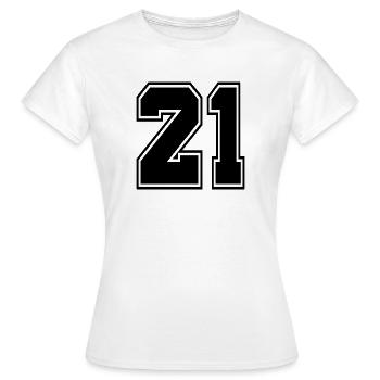 21 numéro de maillot de sport, 21 numéro de dos - T-shirt Femme - blanc - Devant - AI Model Female 172 dark (172cm)